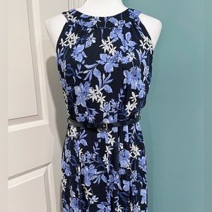 Tommy Hilfiger Blue and White Floral Maxi Dress